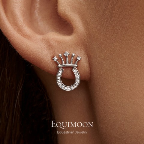 Серьги-пусеты Подковы Royal Luck серебро EQUIMOON