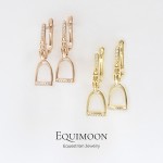 Серьги Стремена позолота с фианитами EQUIMOON