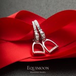 Серьги Стремена серебро с фианитами EQUIMOON